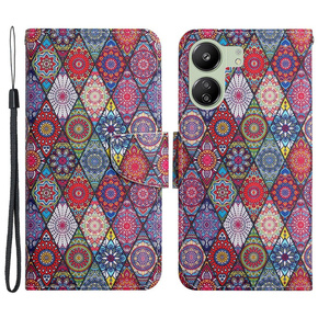 Θήκη με πτερύγιο για Xiaomi Redmi 13C / Poco C65, Wallet, Kaleidoscope, πολύχρωμη