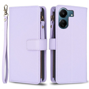 Θήκη με πτερύγιο για Xiaomi Redmi 13C / Poco C65, Wallet Zipper Pocket, μαύρη