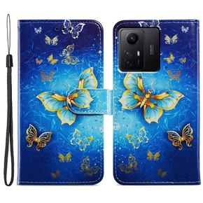 Θήκη με πτερύγιο για Xiaomi Redmi Note 12S, Wallet Butterfly, μπλε