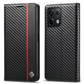 Θήκη με πτερύγιο για Xiaomi Redmi Note 13 5G, Carbon LC.IMEEKE, μαύρη