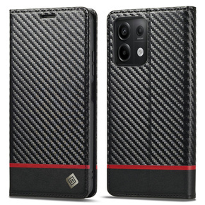 Θήκη με πτερύγιο για Xiaomi Redmi Note 13 Pro 4G, Carbon LC.IMEEKE, μαύρη