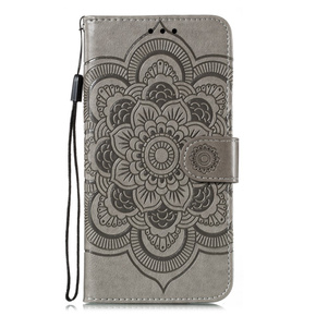 Θήκη με πτερύγιο για Xiaomi Redmi Note 9s/ 9 Pro, Mandala Flower, γκρι