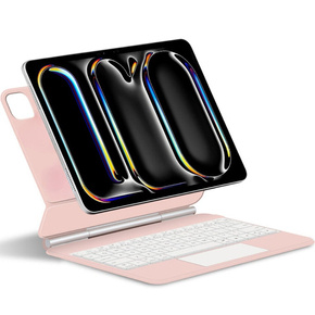 Θήκη πληκτρολογίου για iPad Pro 11" 2024, Magnetic Keyboard Touchpad, ροζ