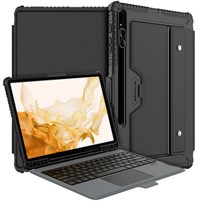 Θήκη + πληκτρολόγιο Galaxy Tab S8+ / Tab S7 +/ Tab S7 FE, NILLKIN Bumper Pen Slot, μαύρη