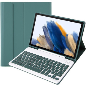 Θήκη + πληκτρολόγιο Samsung Galaxy Tab A8 10.5 X200 / X205, σκούρα πράσινη