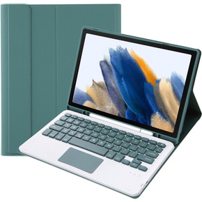 Θήκη + πληκτρολόγιο Samsung Galaxy Tab A8 10.5 X200 / X205, Touchpad, σκούρα πράσινη