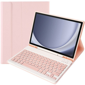 Θήκη + πληκτρολόγιο Samsung Galaxy Tab A9+, Leather Pen Slot, ροζ rose gold