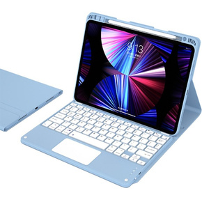 Θήκη + πληκτρολόγιο Samsung Galaxy Tab A9+, Leather Pen Slot TouchPad, γαλάζια