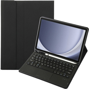 Θήκη + πληκτρολόγιο Samsung Galaxy Tab A9+, Leather Pen Slot TouchPad, μαύρη