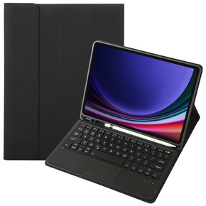 Θήκη + πληκτρολόγιο Samsung Galaxy Tab S9, Leather Pen Slot TouchPad, μαύρη
