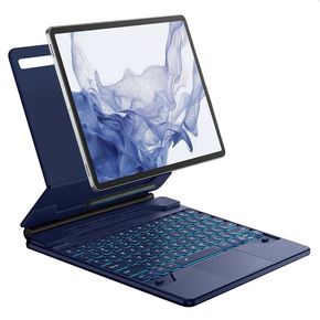 Θήκη + πληκτρολόγιο Samsung Galaxy Tab S9+/ S8+/ S7+/ S7 FE, Dexnor Magnetic Keyboard Touchpad, μπλε