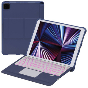 Θήκη + πληκτρολόγιο iPad Air 10.9 4 2020 / 5 2022, Pen Slot TouchPad, μωβ