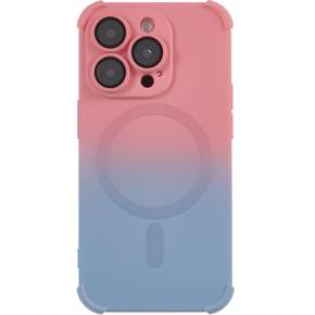 Θήκη σιλικόνης για iPhone 14 Pro, διαβαθμισμένη μαγνητική, για MagSafe, ροζ / μπλε