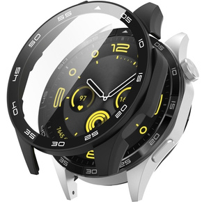 Θήκη 2σε1 + γυαλί μετριασμένο για Huawei Watch GT 4 46mm, μαύρη