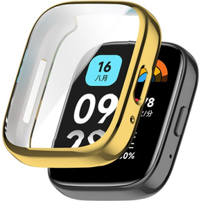 Θήκη 2σε1 με προστατευτικό οθόνης για Xiaomi Redmi Watch 3 Lite / Watch 3 Active, χρυσή