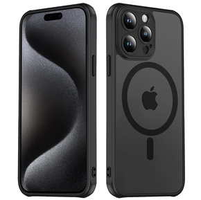 Θήκη MagSafe για iPhone 14, Hybrid Matte Lens Pro, μαύρο + γυαλί 9H