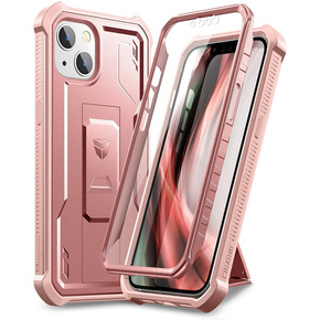 Θωρακισμένη θήκη για iPhone 13 mini, Dexnor Full Body, ροζ rose gold
