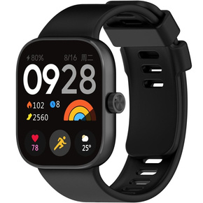 Λουράκι σιλικόνης με θήκη για Xiaomi Redmi Watch 3, Μαύρο