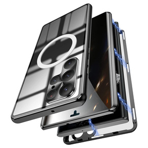 Μαγνητική θήκη Dual Glass MagSafe για Samsung Galaxy S22 Ultra, μαύρη