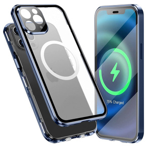 Μαγνητική θήκη Dual Glass MagSafe για iPhone 12 Pro Max, μπλε