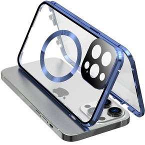 Μαγνητική θήκη Dual Glass MagSafe για iPhone 15, μπλε