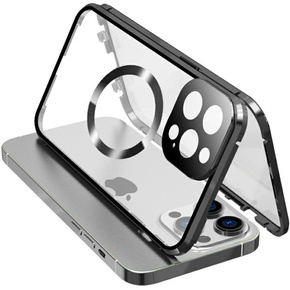 Μαγνητική θήκη Dual Glass MagSafe για iPhone 15 Pro Max, μαύρη