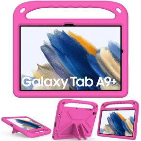 Παιδική θήκη για Samsung Galaxy Tab A9+, παιδική θήκη με λαβή, ροζ