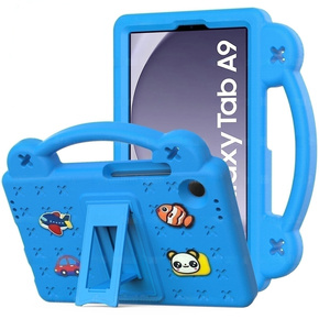 Παιδική θήκη για Samsung Galaxy Tab A9, Cute Patterns, με βάση, μπλε