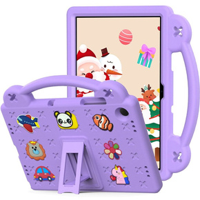 Παιδική θήκη για Samsung Galaxy Tab A9+, Cute Patterns, με βάση, μωβ