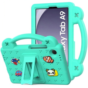 Παιδική θήκη για Samsung Galaxy Tab A9, Cute Patterns, με βάση, πράσινη