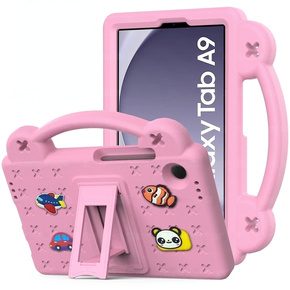 Παιδική θήκη για Samsung Galaxy Tab A9, Cute Patterns, με βάση, ροζ