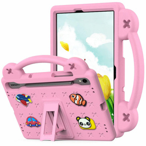 Παιδική θήκη για Samsung Galaxy Tab S7 / S8 / S9, με βάση, ροζ