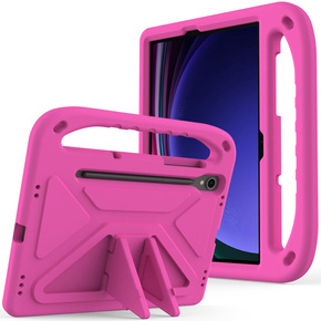 Παιδική θήκη για Samsung Galaxy Tab S9 FE, παιδική θήκη με λαβή, ροζ