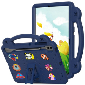 Παιδική θήκη για Samsung Galaxy Tab S9 FE+ Plus, Cute Patterns, με βάση, σκούρο μπλε