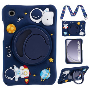 Παιδική θήκη σιλικόνης για Samsung Galaxy Tab A9 T220 X110 / X117, θωρακισμένη, αστροναύτης, Ναυτικό μπλε