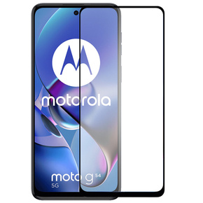 Πλήρης κόλλα μετριασμένου γυαλιού για το Motorola Moto G54 5G, με μαύρο πλαίσιο