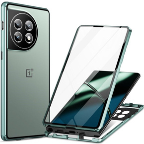 θήκη για το OnePlus 11 5G, Magnetic Dual Glass, πράσινη