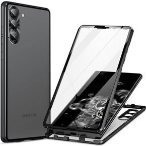 θήκη για το Samsung Galaxy S23, Magnetic Dual Glass, μαύρη