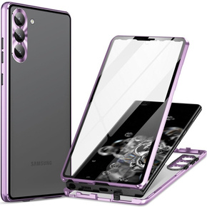 θήκη για το Samsung Galaxy S23, Magnetic Dual Glass, μωβ