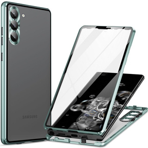 θήκη για το Samsung Galaxy S23, Magnetic Dual Glass, πράσινη