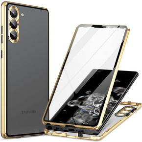 θήκη για το Samsung Galaxy S23, Magnetic Dual Glass, χρυσή