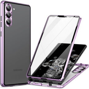 θήκη για το Samsung Galaxy S23 Plus, Magnetic Dual Glass, μωβ