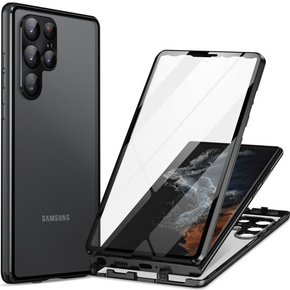 θήκη για το Samsung Galaxy S23 Ultra, Magnetic Dual Glass, μαύρη