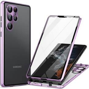 θήκη για το Samsung Galaxy S23 Ultra, Magnetic Dual Glass, μωβ