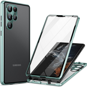 θήκη για το Samsung Galaxy S23 Ultra, Magnetic Dual Glass, πράσινη