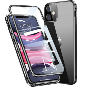 θήκη για το iPhone 11, Magnetic Dual Glass, μαύρη