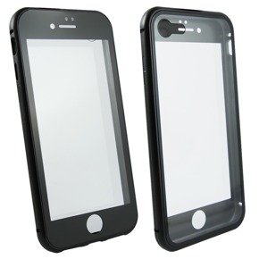 θήκη για το iPhone 7/8/SE 2020/SE 2022, Magnetic Dual Glass, μαύρη