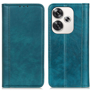 θήκη με πτερύγιο για Xiaomi Poco F6, Split Leather, πράσινη