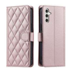 θήκη πτερύγιο για Samsung Galaxy A16, Rhombus Crossbody Leather, ροζ rose gold