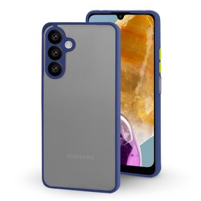 θήκη σιλικόνης για Samsung Galaxy M15 5G, με προστασία κάμερας, διαφανής / μπλε